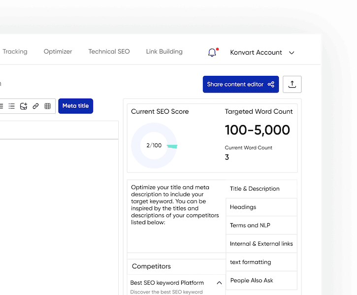 Konvart content editor real-time scoring