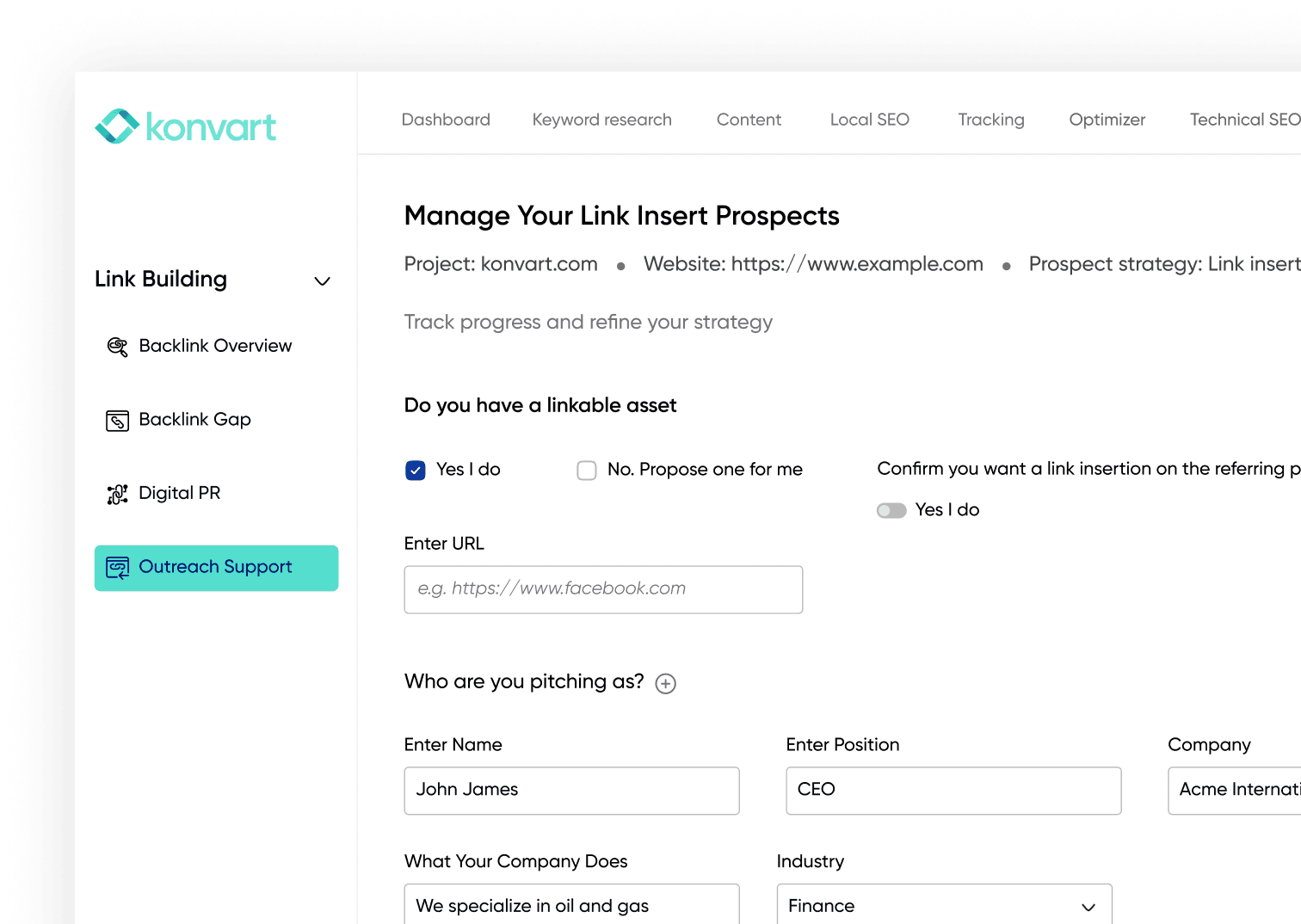 Link Insertion Requests