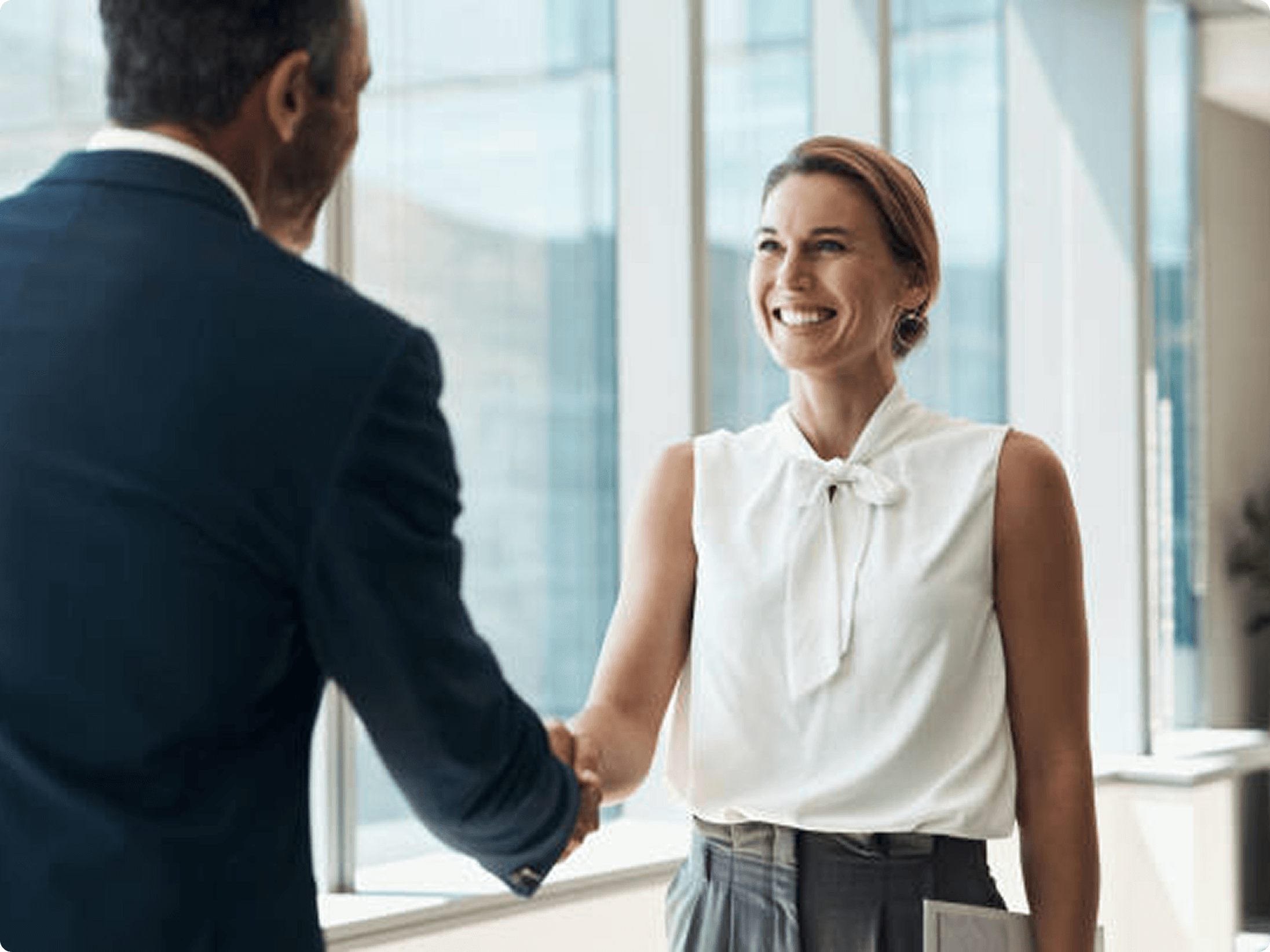 Handshake in office illustration