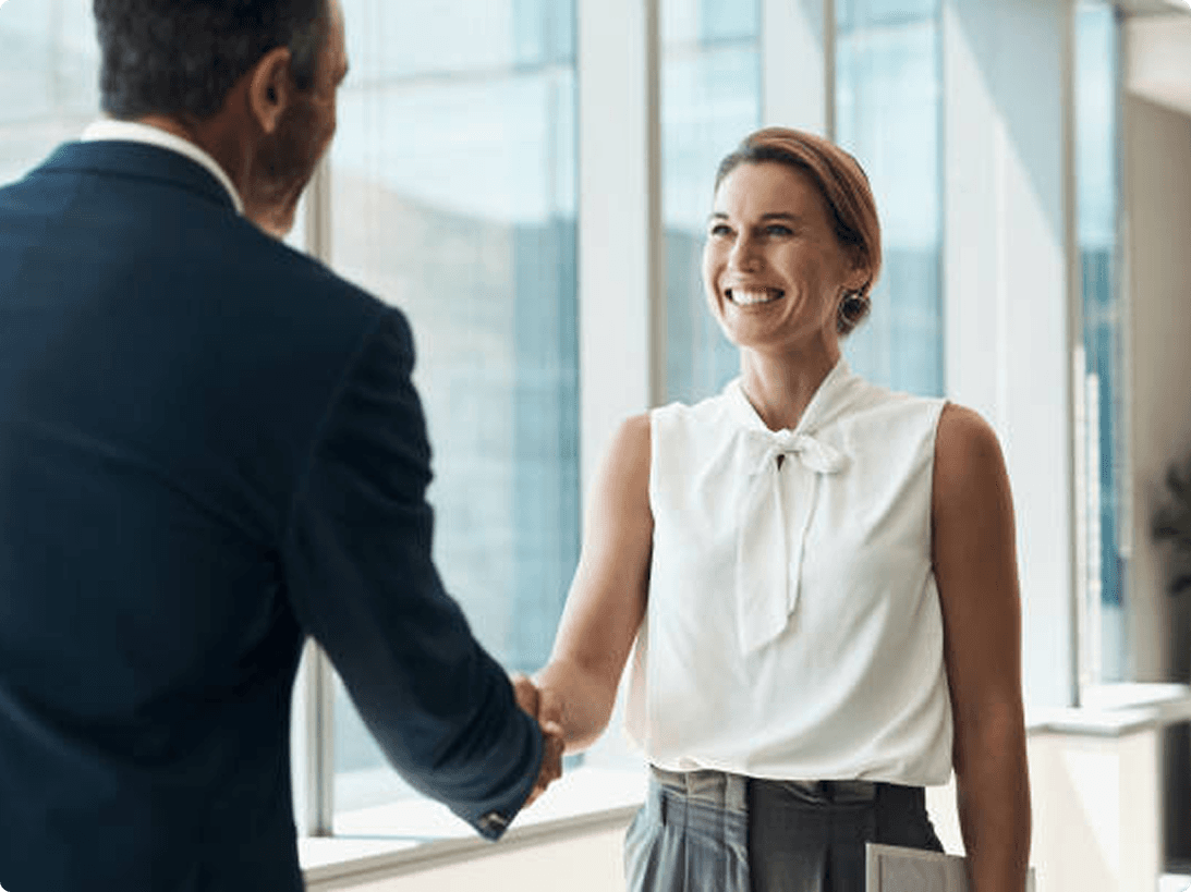 Handshake in office illustration
