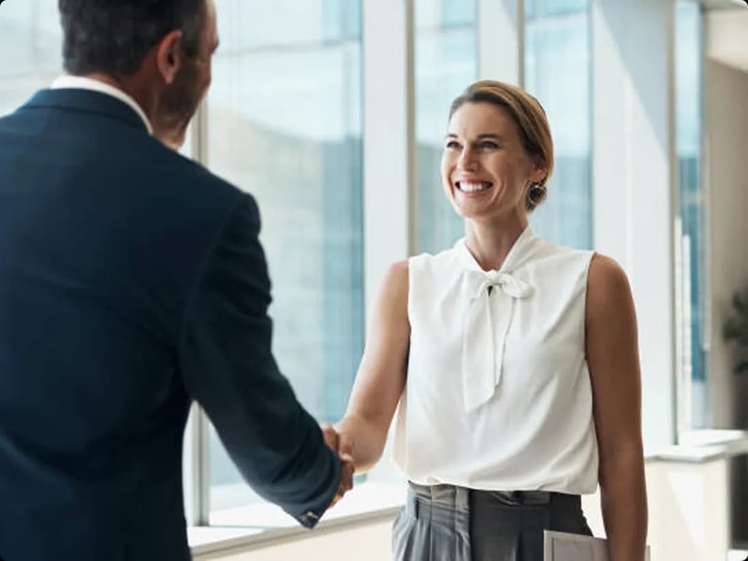 Handshake in office illustration