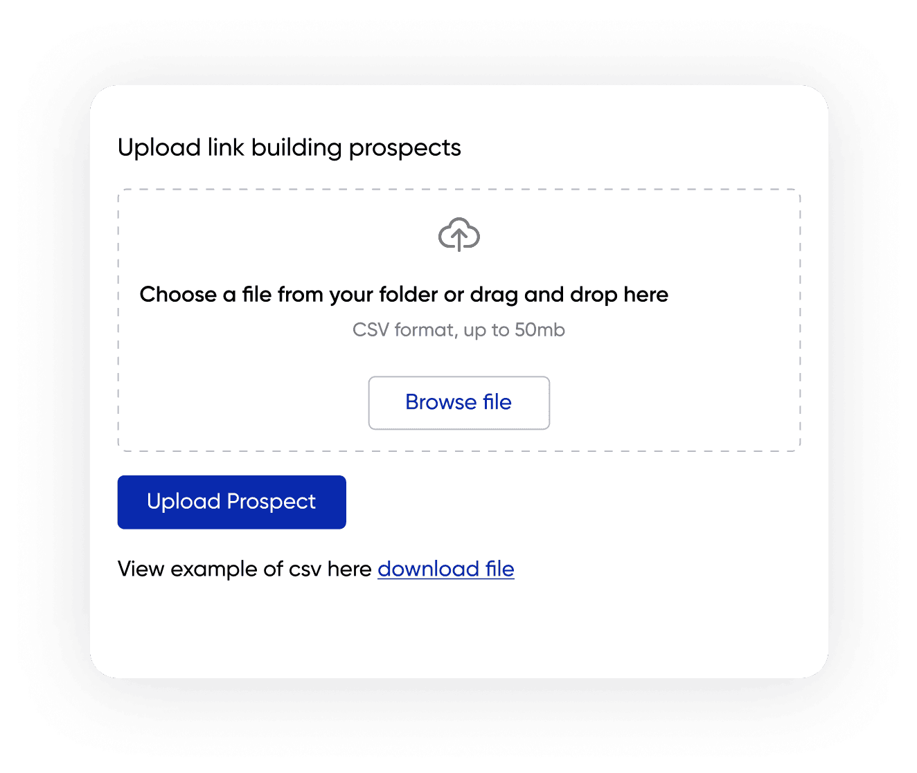 Upload link building prospects