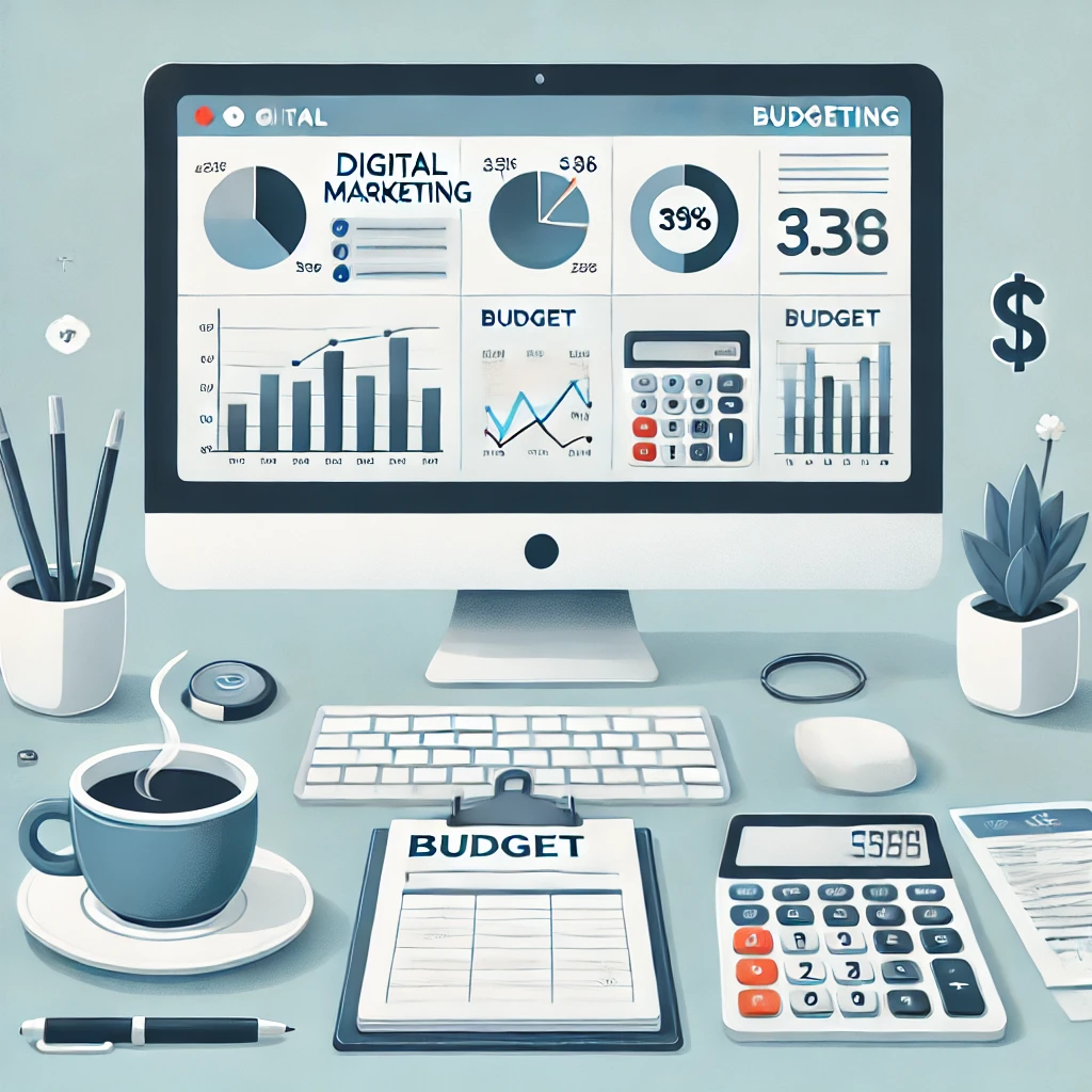 an image showing a financial screen with a digital marketing budget